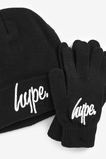 Hype. Script Beanie Hat And Gloves Set