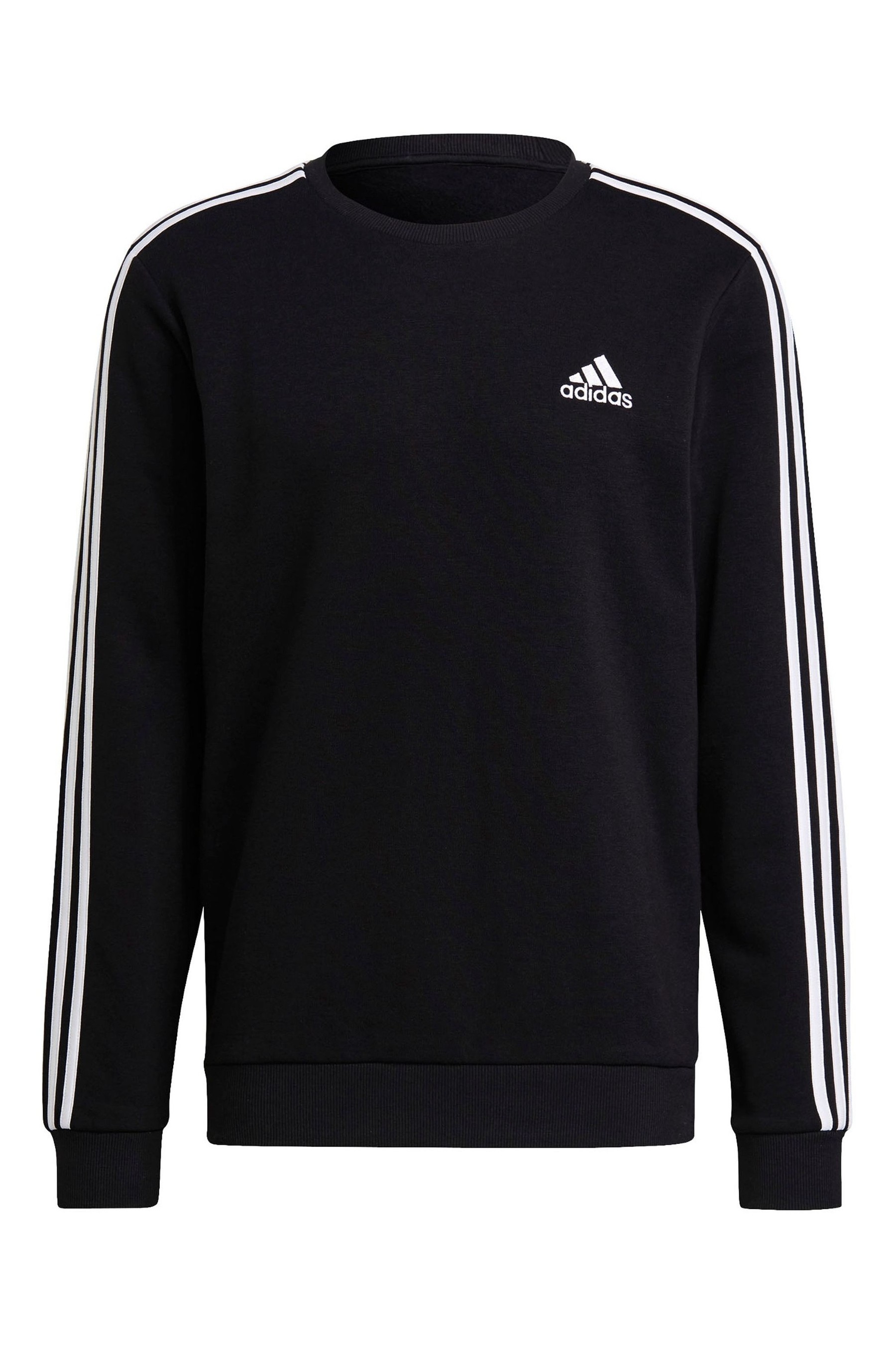 adidas Fleece 3 Stripe Crew Sweater