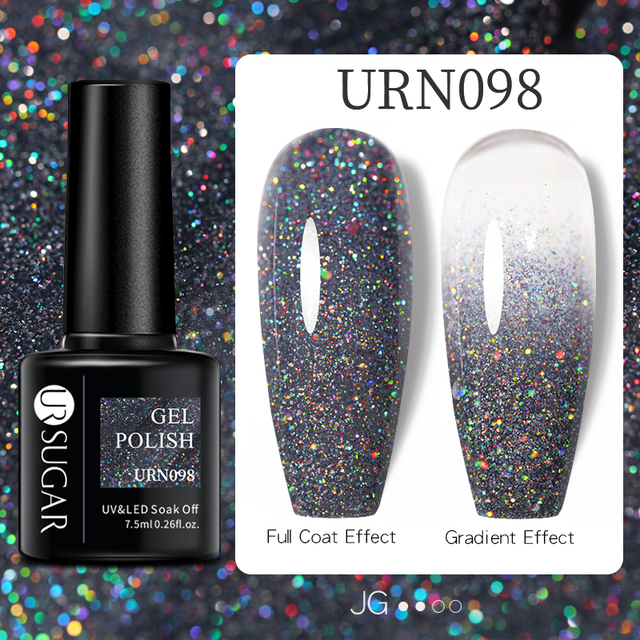 UR SUGAR 7.5ml Glitter Reflective Gel Nail Polish Manicure Nail Art Semi Permanent UV LED Nail Polish Lamp