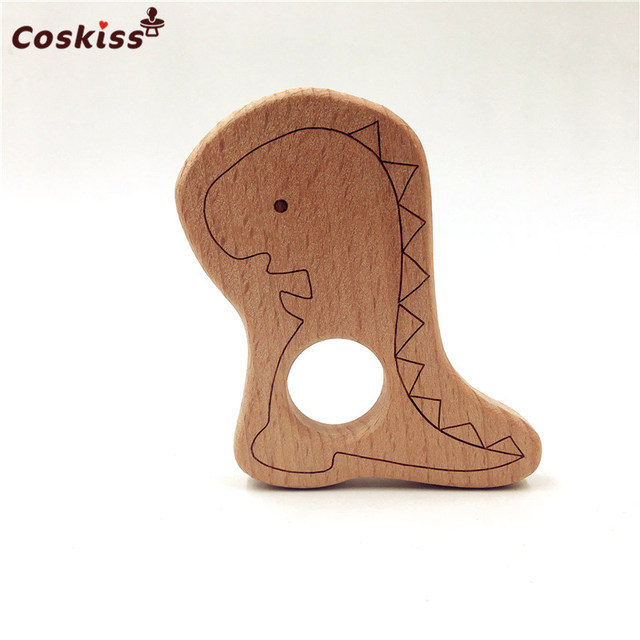 Lovely Cartoon Wood Teether 10pcs Pure Natural Animal Shaped Baby Teething Nursing Wood Teether Baby Girl DIY Pendant Toys