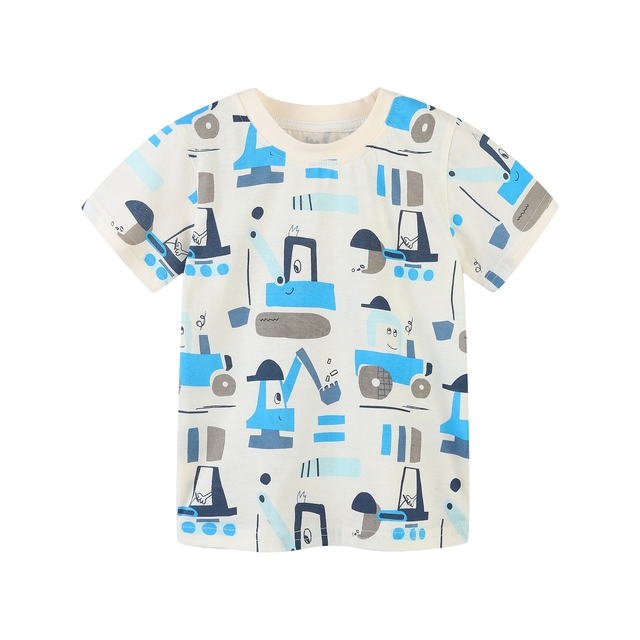 Little maven 2022 summer clothes baby boys children excavator T-shirt cotton lovely comfort and soft for kids 2-7 years old