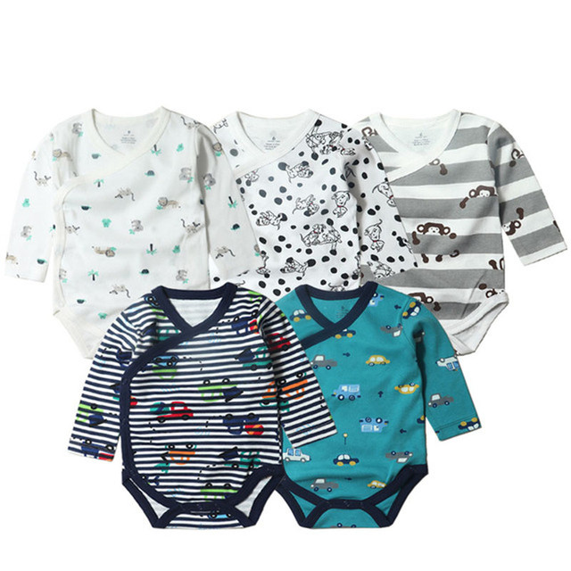 5pcs/lot Baby Bodysuits Autumn Newborn 100% Cotton Body Baby Long Sleeve Underwear Infant Jumpsuits Boys Girls Pajamas Clothes