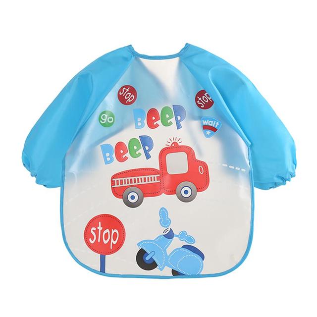 0-3Y Baby Bibs Cute Cartoon Animals Waterproof Children Colorful Bib Full Sleeve Bibs Children Apron Long Sleeve Feeding Bibs