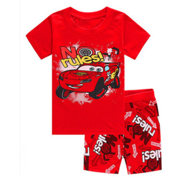 Children's short-sleeved cotton pajamas summer clothes children's sleepwear cartoon T-shirt spiderman