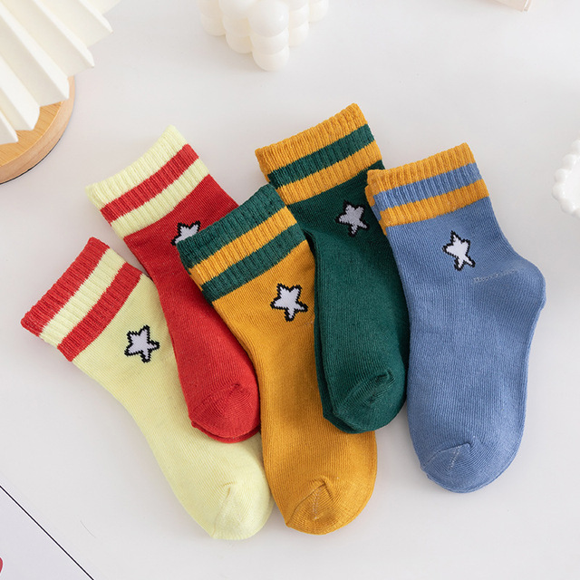 5pairs/lot 3 to 12 Years Kids Soft Cotton Socks Boy Girl Baby Cute Cartoon Warm Fashion School Socks Autumn Winter Cartoon