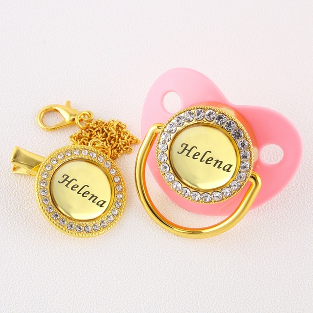 Premium BPA Free Baby Pacifier Personalized All Names Gold Buckle Baby Shower Gift 0-18 Months