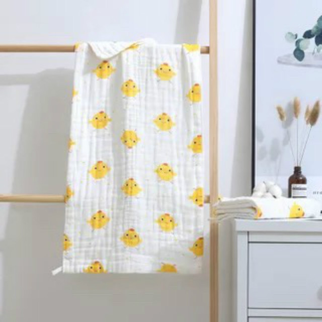 Six Layers Pure Cotton Baby Bath Towel Gauze Combed Cotton Newborn Bath Towel 35x75cm