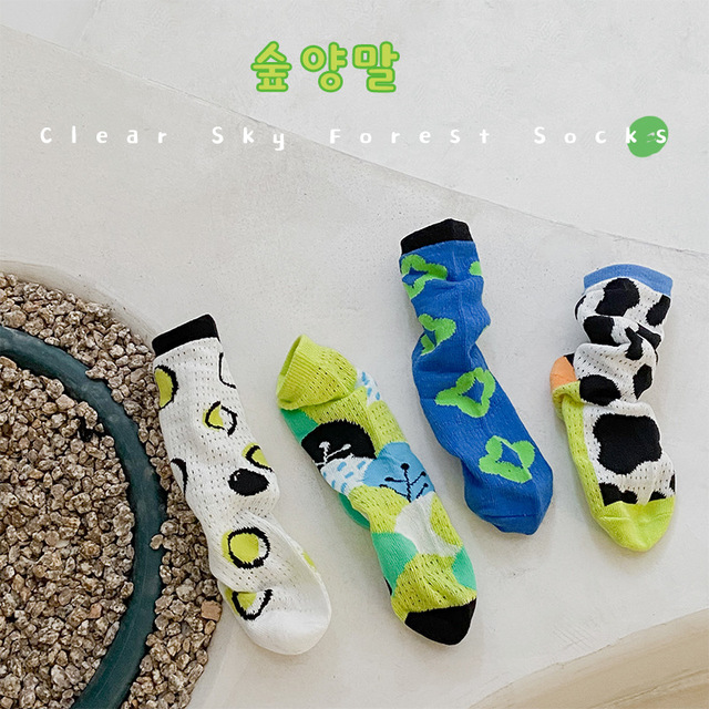 MILANCEL 2022 Summer Baby Socks Children Mesh Socks Girls Floral Socks Boys Socks