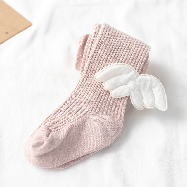 Girls Angel Wings Knitted Cotton Socks Baby Pantyhose 0-6 Years Autumn Winter