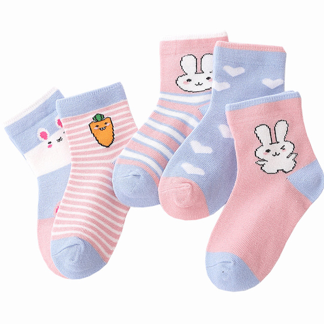 Cotton Kids Socks Spring Autumn Cute Cartoon Newborn Casual Sports Toddler Baby Boys Socks Letters Print Girls Socks 0 to 12 Years