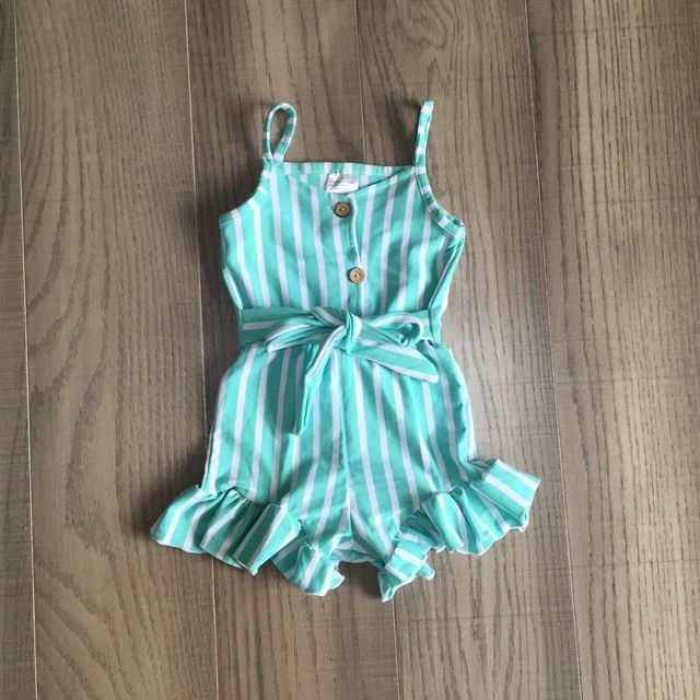 Baby Girls Summer Clothes Girls Stripe Romper Girls Pink Romper With Belt