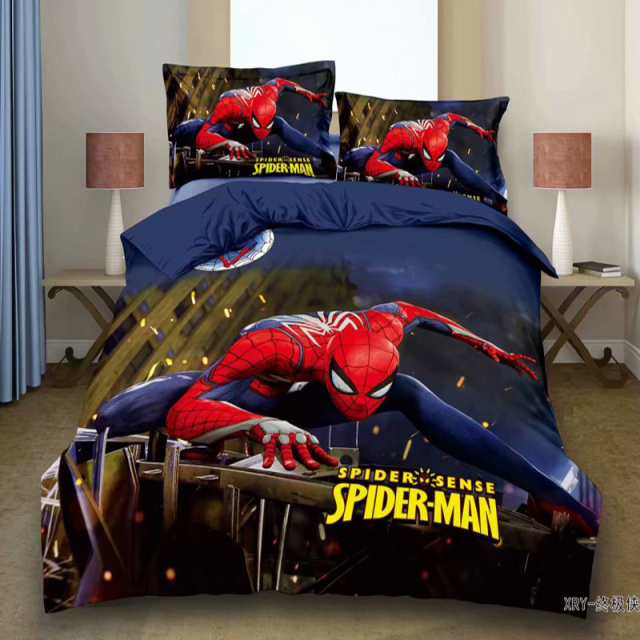 Disney Kids New Captain America The Avengers Spiderman Baby Bedding Set Twin Single Duvet Cover Pillowcase For Boys Children Gift