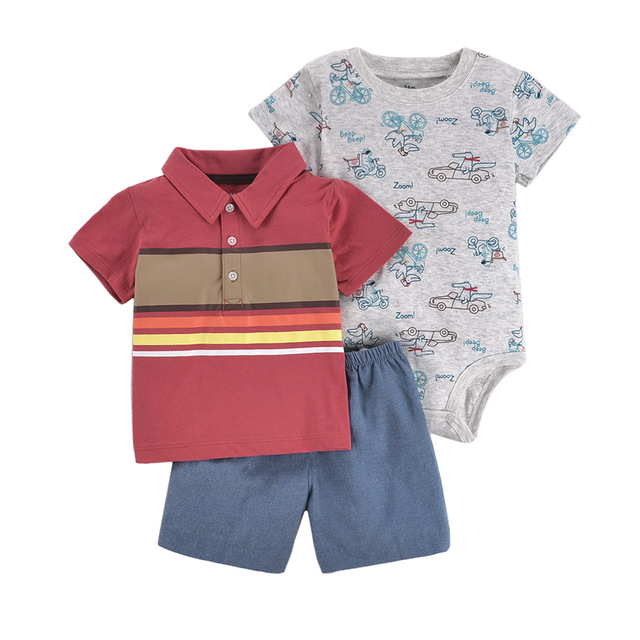 Newborn casual clothes outfit cute baby boys romper short sleeve shorts travel suit spring summer girls outdoor sports wear