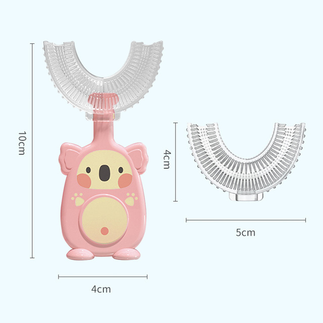 New Hot Children Smart 360 Degree U-Shape Manual Toothbrush Cartoon Pattern Kids Toothbrush 2-12Y With Soft Silicone Head