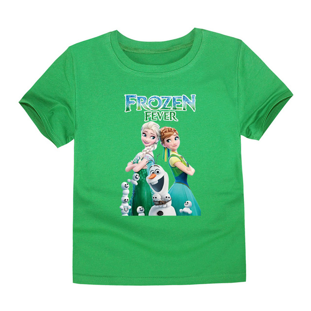 Disney Cartoon T-shirt for Boys Teens Children Summer Tops Girls Frozen Tees Anna and Elsa Cosplay T-shirt Olaf T-shirt