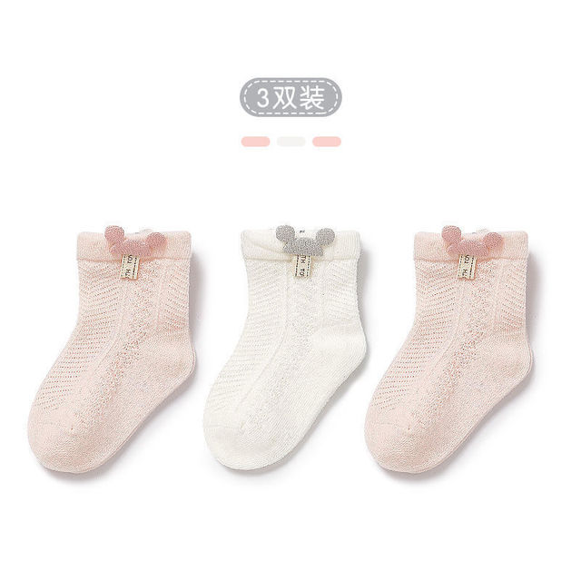 3pairs/lot Girls Socks Summer Breathable Children Short Ankle Socks for 1-12 Years Kids Soft Cotton Lace Princess Mesh Socks