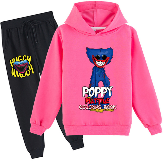 Kissy Messi Poppy Play Costume Kids Horror Clothes Baby Boys Harajuku Huggy Wuggy Hoodie Pants 2pcs Sets Teen Girls Clothes