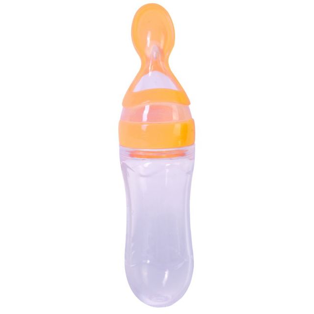 Newborn Baby Silicone Feeding Bottle Training Rice Spoon Baby Cereal Food Supplement Safe Tableware