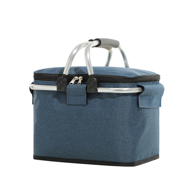 Portable Folding Picnic Camping Lunch Bags Insulated Cooler Bag Cool Hamper Storage Basket Picnic Basket