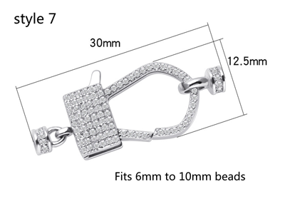 Silver 925 plated platinum inlaid pearl bracelet necklace multi-row double row connection buckle DIY jewelry accessories