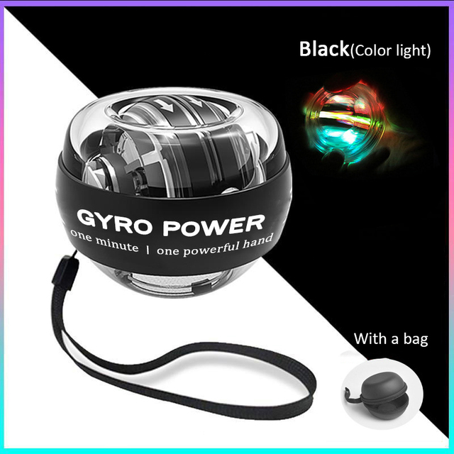 LED Wrist Ball Self Starting Gyroscope Energy Ball Gyro Strength Ball Muscle Relax Arm Wrist Strength Trainer Fitness Sports Equipment