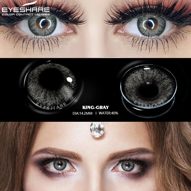 Eye Color Contact Lenses 2pcs Natural Colored Lenses Blue Pink Cosmetic Contact Lenses Yearly Eye Contact Lenses