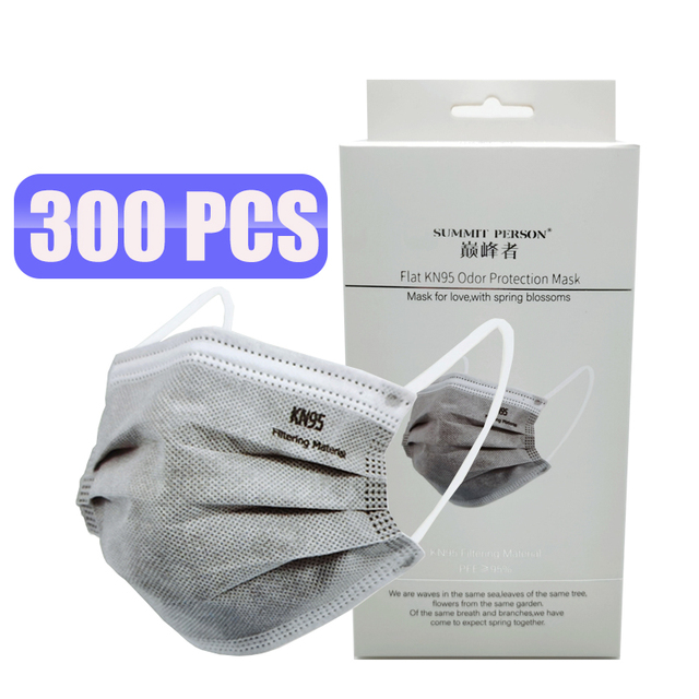 Adult 5 Layers Gray KN95 Activated Carbon Mask Respirator Safety Face FPP2 Mask mascarilla Dust Reusable FFP2 FFP3 20pcs/box