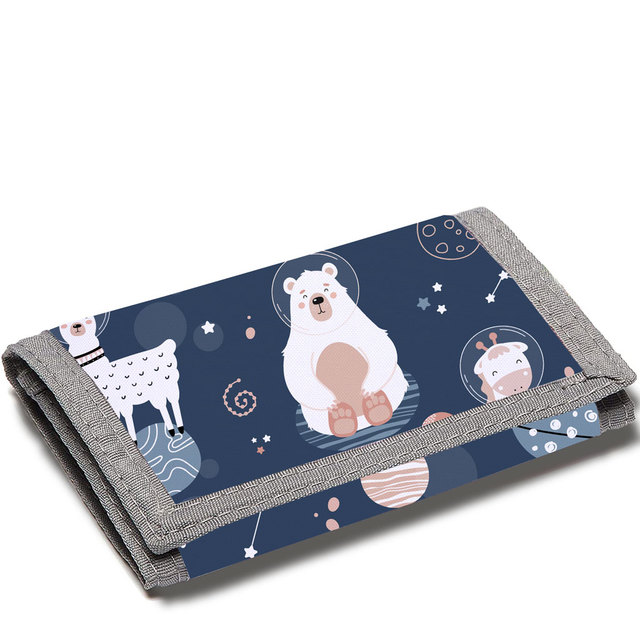 Can be customized children's cartoon printing cute coin purse, foldable cloth wallet, fashion student bank card holder