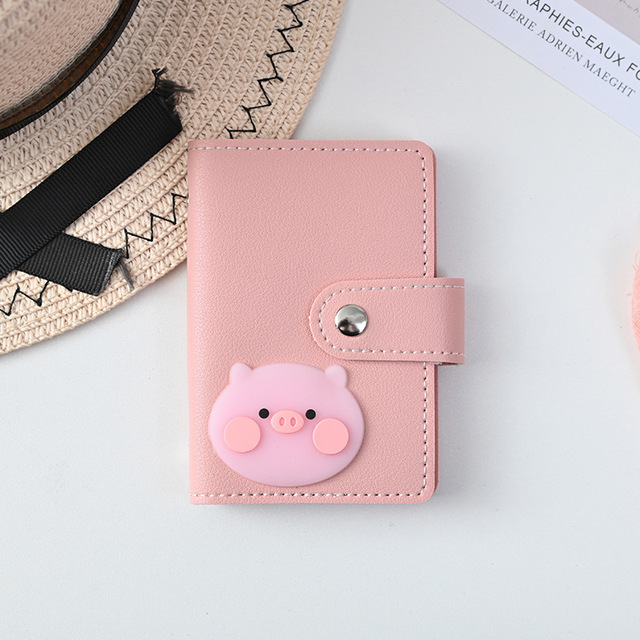 New Student Cute Meal Card Holder Wallet PU Leather Cartoon 26 Bit Card Case Holder School Men Women Credit Card Bag ID