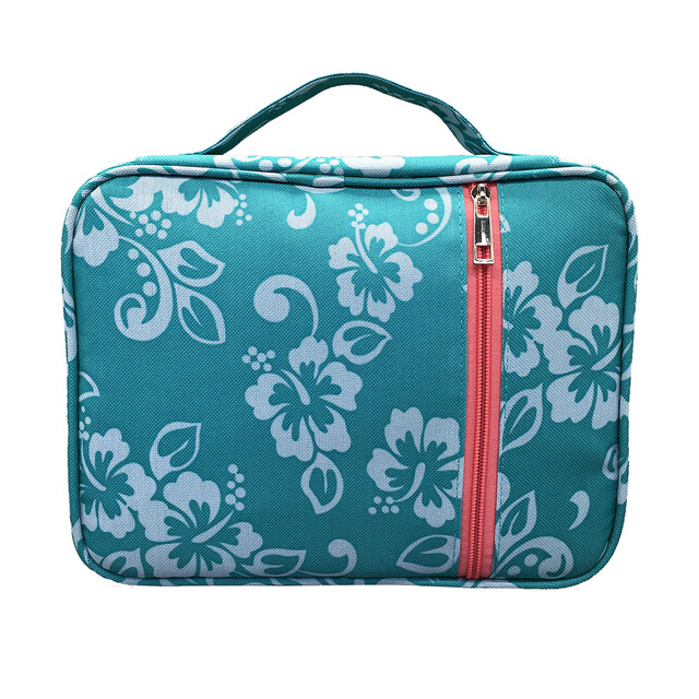 Waterproof Cover Portable Canvas Bible Cover Floral Pattern Handbag With Handle And Zippered Carrying Pocket Book Holder