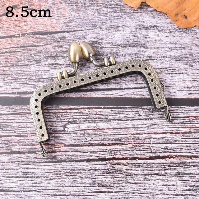 1PC Bronze DIY Purse Handbag Handle Coins Bags Metal Kiss Clasp Frame Lock New Fashion Handle 8.5/10.5/12.5/15/16/18/20cm