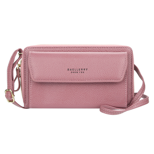 Designer Women Shoulder Bag Leather Wallet Women Wallet Double Zippers Female Clutch Wallet Crossbody Bag For Lady Bolsa Feminina