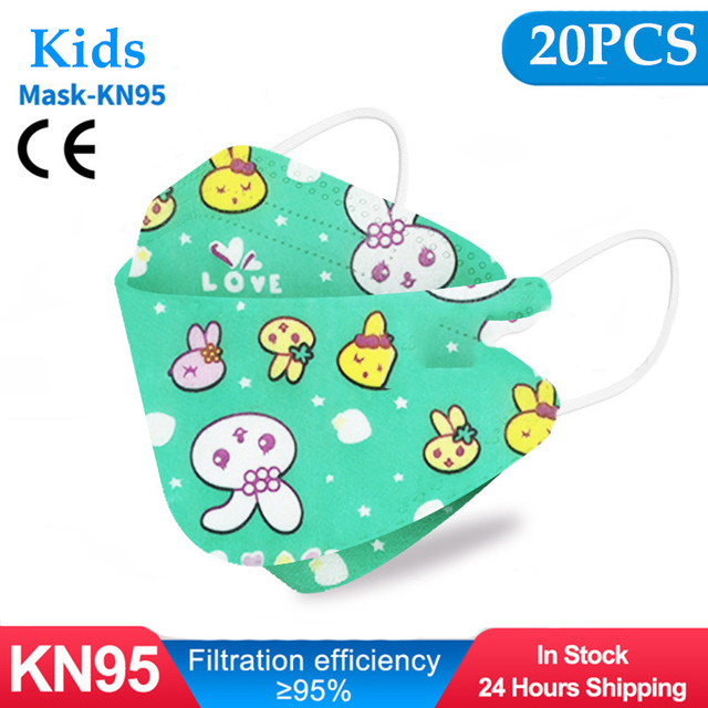 Kids KN95 Masks Fpp2 Certified Dustproof Breathable Mask Kids Masks Mascarillas fpp2 Niños Masque Enfant Jetable ffp2masque