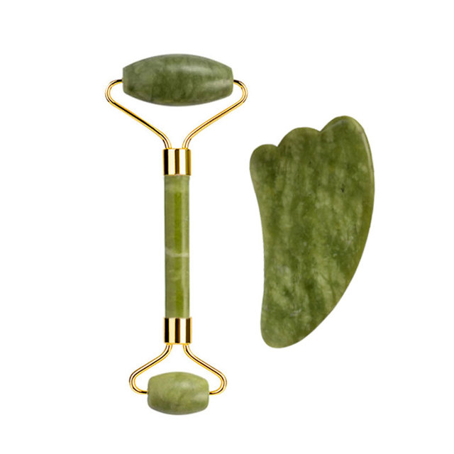 Natural Jade Gouache Stone Scraper Facial Massager Gua Sha Massager for Face Body Massage Set Anti-wrinkle Beauty Relax Tool