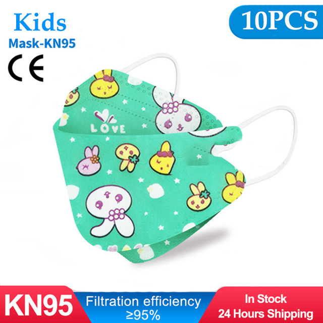 10-50pcs fpp2fan Kid Fish Cartoon kn95fan 4 Protective Layer fpp2 Approved Mask Breathing Mouth Mask KN95 Mascarilla Infantil