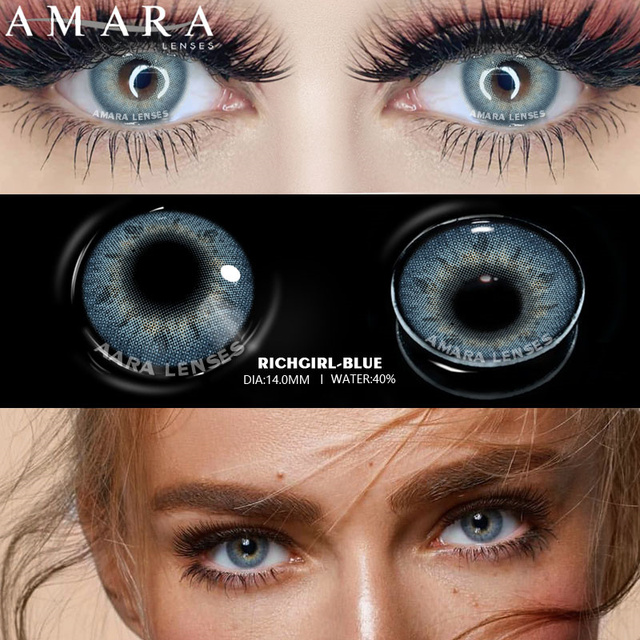 AMARA Contact Lenses 2pcs Colored Lenses Yearly Eyes Colored Contacts Beauty Eye Contacts Cosmetic Lens Colored Contact Lens