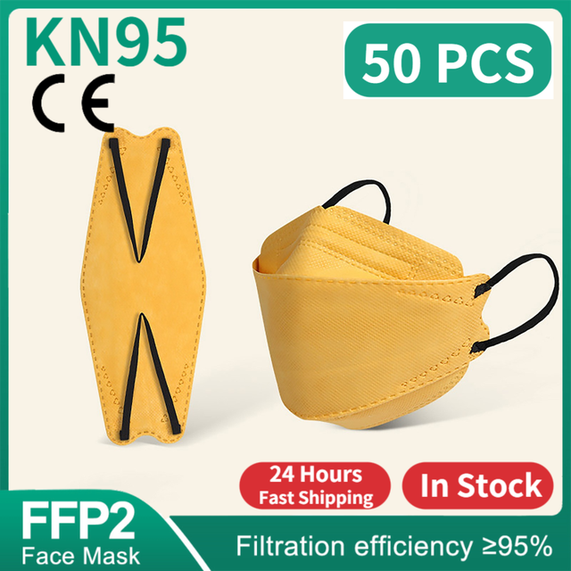 FFP2 Fish Mask KN95 Mascarillas Adult Morandi ffp2 Mask 4 Layer Respirator Approved FFP2 Face Masks Breathing Mouth Mask