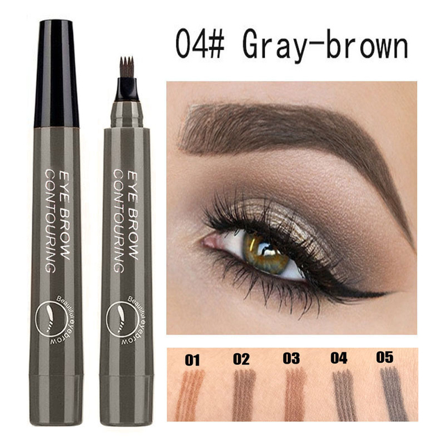 FOCALLURE - 4 Prong Liquid Eyebrow Pencil, Natural Makeup, Waterproof, Durable, Easy to Create Wild, TSLM1