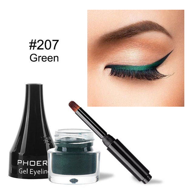 PHOERA 10 Colors Matte Eyeliner Gel Eyeshadow Dual Use With Brush Set Waterproof Long Lasting Beauty Comestics TSLM1