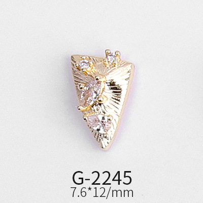 Nail Art Accessories Net Red Nail Art Real Gold Zircon Love Lion Anchor Micro Inlaid Nail Diamond Decoration G-2239