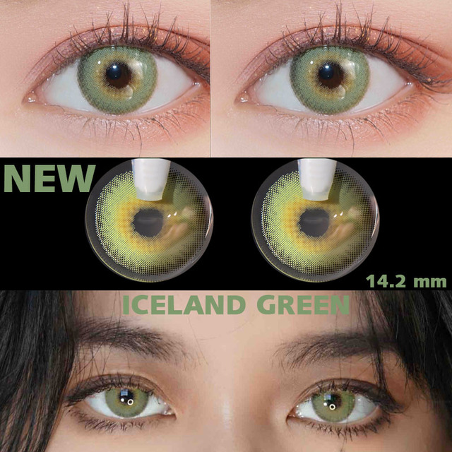 Bio-essence 2022 New 1 Pair Eye Color Contact Lenses Natural Brown Lenses Beauty Fashion Blue Green Green Eye Contact Lenses