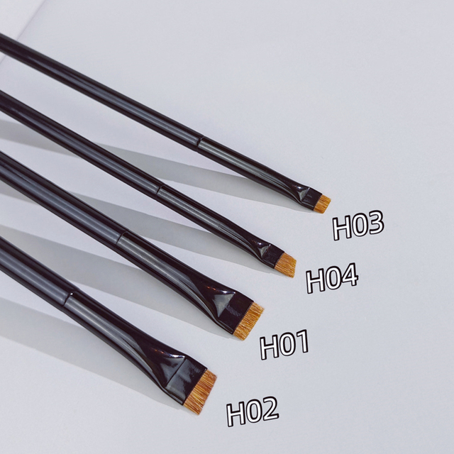 Loebig Professional Eye Makeup Brushes Flat Eyeliner Brush Angled Eyebrow Cosmetic Brush Outline Super Fine Make Up Brushes Set