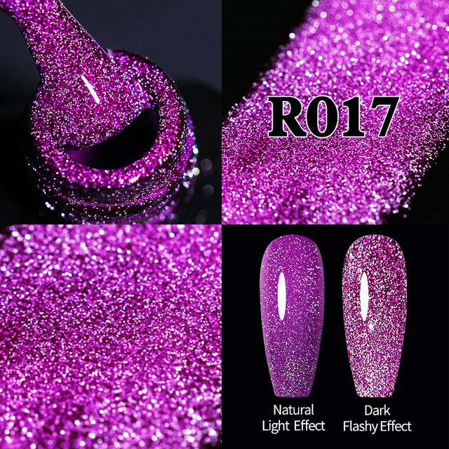 ur sugar fluorescent reflective gel nail polish neon yellow pink red glitter semi permanent soak off uv led nail polish