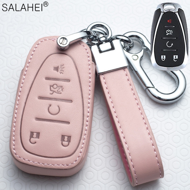 Leather For Car Key Case Auto Key Protection Cover For Chevrolet New Malibu XL Equinox Car Holder Shell Car Styling Accessories