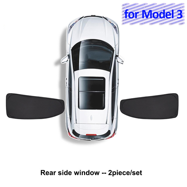 Sunshade For Tesla Model 3 2022 Car Accessories Side Window Sun Shade Privacy Louver Blinds Shade Net Rear Windshield