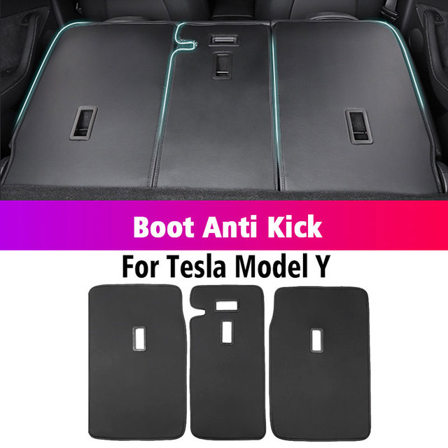 Car Trunk Organizer Booster For Tesla Model Y Model 3 2021-2022 Leather Mat Refit Interior Trim Accessories