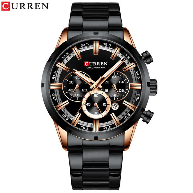 Curren Men's Watch Blue Dial Stainless Steel Band Date Business Men's Watches Waterproof Luxuries Men Wrist Watches for Men