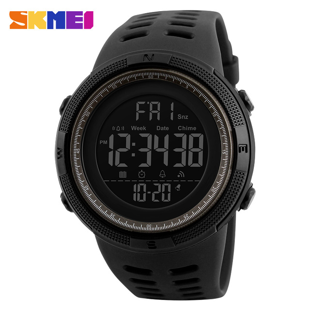 SKMEI Fashion Outdoor Sports Watch Men Multifunction Watches Alarm Clock Chrono 5Bar Waterproof Digital Watch reloj hombre 1251