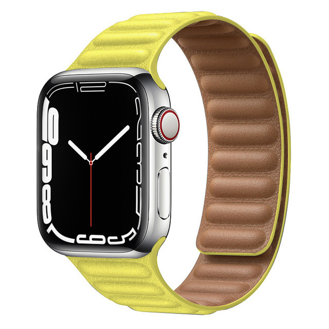 حزام ل سوار ساعة يد آبل رابط جلدية حلقة 44 مللي متر 40 مللي متر iWatch سلسلة 7 6 SE 5 4 3 2 1 watchbands سوار 42 مللي متر 38 مللي متر الأساور