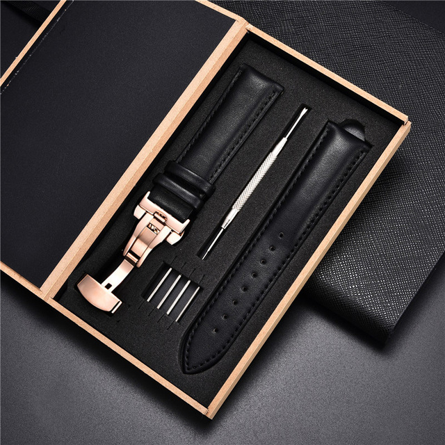 Leather Straps With Box For Samsung Galaxy Watch 4 40mm 44mm/4 Classic 42mm 46mm Active 2 Band Replacement Watchband Bracelets